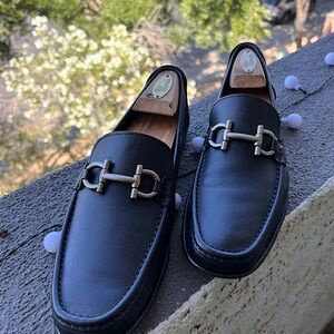 Men’s Black Ferragamo Horsebit Mules - Sz 8.5